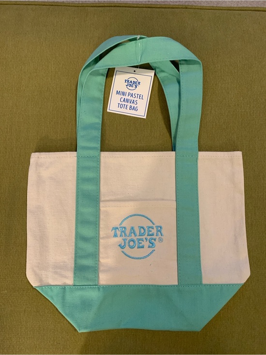 Trader Joe'S Handbags - Trader Joe's Mint Canvas Tote Bag